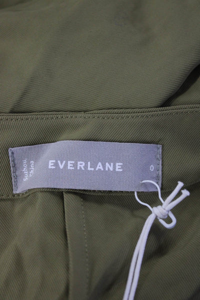 Everlane Womens The Japanese GoWeave Long Sleeve Mini Wrap Dress Olive  Size 0