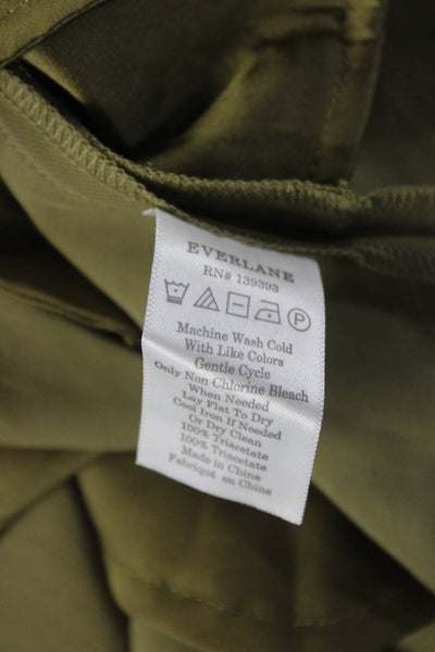 Everlane Womens The Japanese GoWeave Long Sleeve Mini Wrap Dress Olive  Size 0