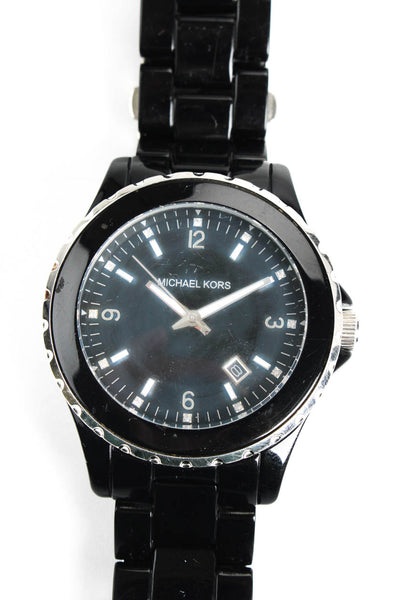 Michael Michael Kors Womens Black Plastic Crystal Oversized Watch MK-5248 112800