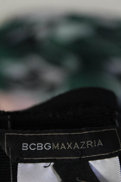 BCBGMAXAZRIA Womens Black Crew Neck Sleeveless Zip Back Pencil Dress Size M