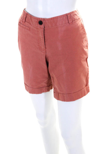 Boden Womens Low Rise Flat Front Cuffed Khaki Chino Shorts Peach Orange Size 8P