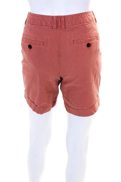 Boden Womens Low Rise Flat Front Cuffed Khaki Chino Shorts Peach Orange Size 8P