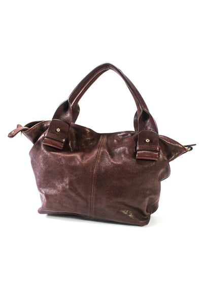Monserat De Lucca Women's Top Straps Leather Crossbody Handbag Brown Size M