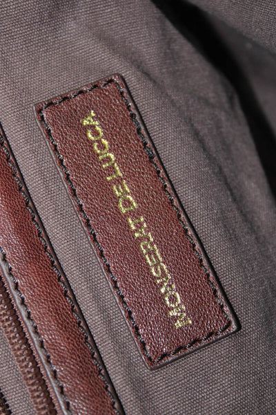 Monserat De Lucca Women's Top Straps Leather Crossbody Handbag Brown Size M