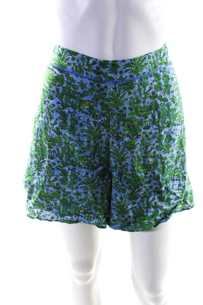 Ett: Twa By Anthropologie Designer Womens Plant Print Shorts Blue Size M Lot 2