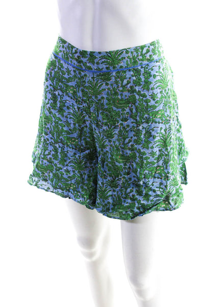 Ett: Twa By Anthropologie Designer Womens Plant Print Shorts Blue Size M Lot 2