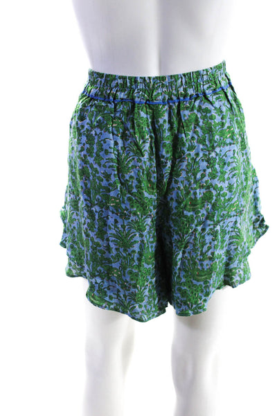 Ett: Twa By Anthropologie Designer Womens Plant Print Shorts Blue Size M Lot 2