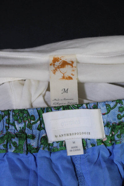 Ett: Twa By Anthropologie Designer Womens Plant Print Shorts Blue Size M Lot 2