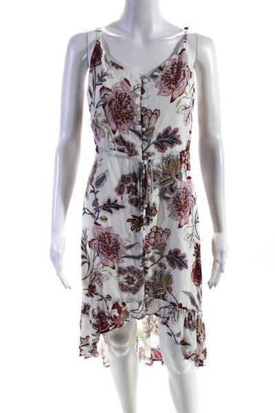 Sanctuary Womens Paisley Sleeveless High Low Buttoned Dress White Red Size S