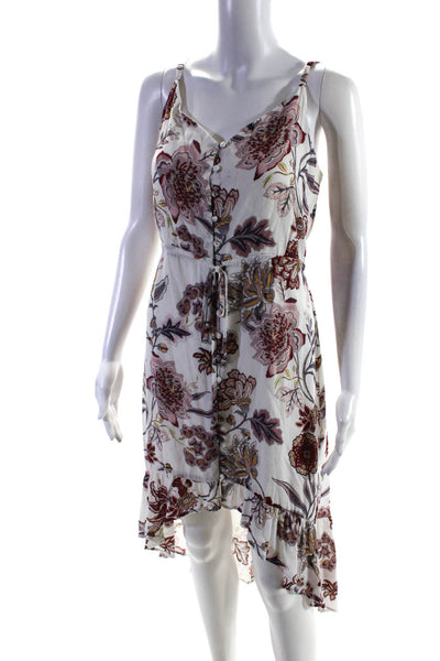 Sanctuary Womens Paisley Sleeveless High Low Buttoned Dress White Red Size S