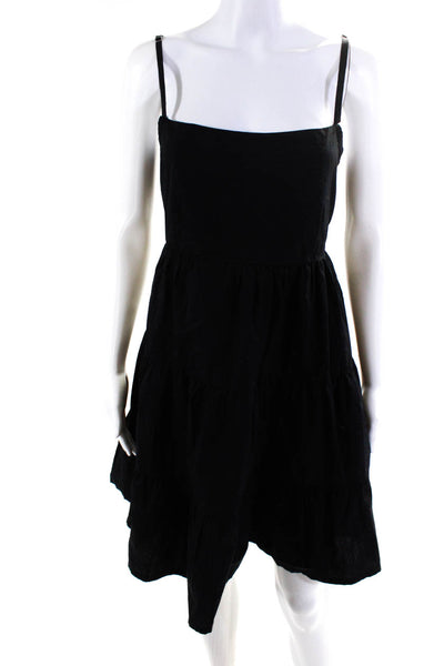 Faithfull The Brand Women's Sleeveless Open Back A Line Dress Black Size 10