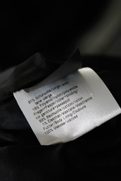 BASLER Womens Wool Check Print Long Sleeve Two Button Blazer Black White Size 46