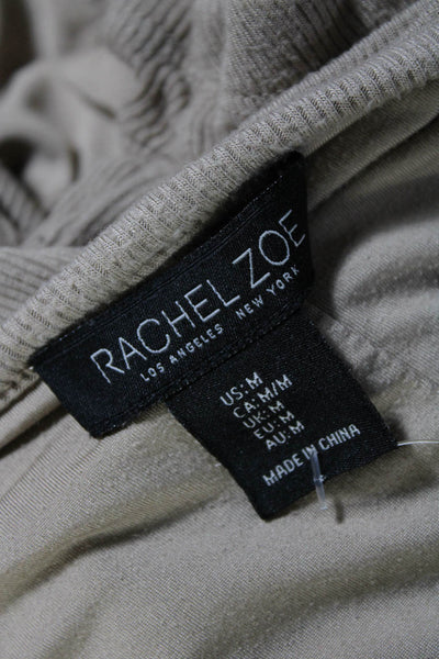 Rachel Zoe Womens Short Sleeve Scoop Neck Body Con Dress Beige Size Medium