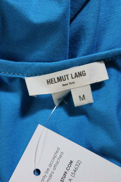 Helmut Lang Women's Sleeveless Scoop Neck Basic Tank Top Blue Size M