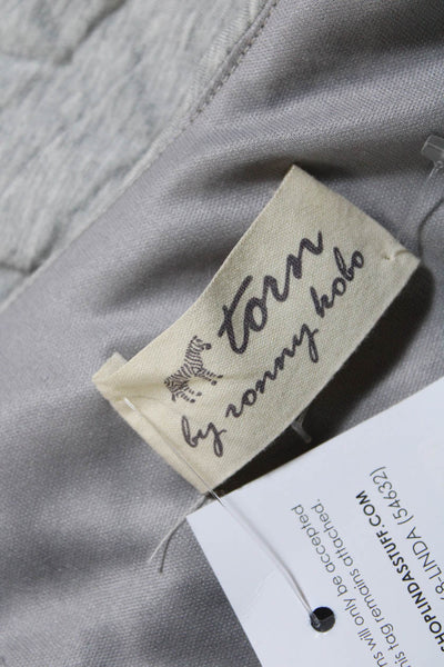 Torn by Ronny Kobo Women's Pleated Jersey Knit Skirt Gray Size S