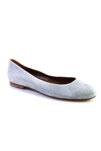 Margaux Womens Suede Leather Ballet Flats Light Gray Brown Size 11.5