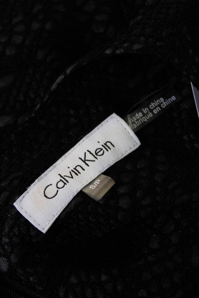 Calvin Klein Women's Scoop Neck Sleeveless Peplum Blouse Black Size S
