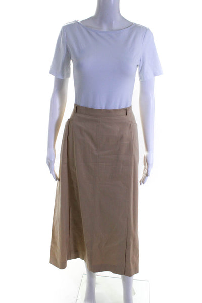 BASLER Jeans Womens Cotton Back Zip Straight Lined Mid-Calf Skirt Beige Size 2XL