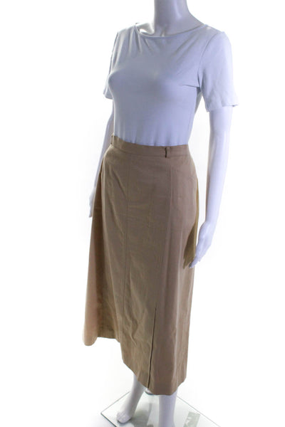 BASLER Jeans Womens Cotton Back Zip Straight Lined Mid-Calf Skirt Beige Size 2XL