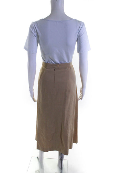 BASLER Jeans Womens Cotton Back Zip Straight Lined Mid-Calf Skirt Beige Size 2XL