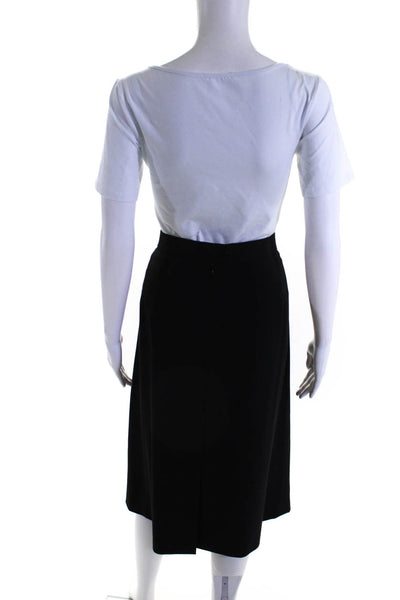 BASLER Womens Back Zip Buckle Waist Straight Lined Midi Skirt Black Size 2XL