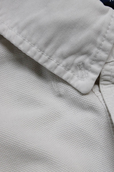 Ralph Lauren Mens Polo Shirts White Red Cotton Size Medium Lot 2