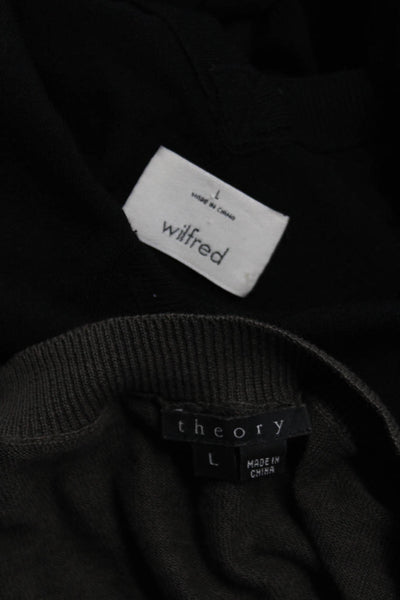 Wilfred Theory Womens V Neck Sweaters Black Brown Size Large Lot 2