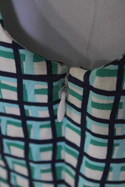 Kate Spade Womens Sleeveless Striped Darted Peplum Tank Top Blouse Blue Size M