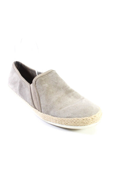 Vince Womens Gray Suede Woven Detail Slip On Fashion Sneaker Shoes Size 8M