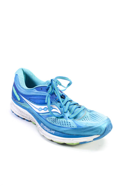 Saucony Womens Blue Two Tone Lace Up Athletic Sneaker Shoes Size 8.5