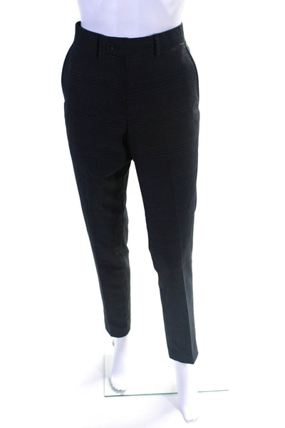 Alberto Cardinali Womens Gray Plaid Blazer Matching Pants Set Size 36R 30R