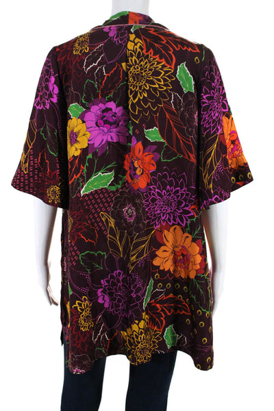 SF/ Z/ O Women's V-Neck Short Sleeves Blouse Floral Size XS