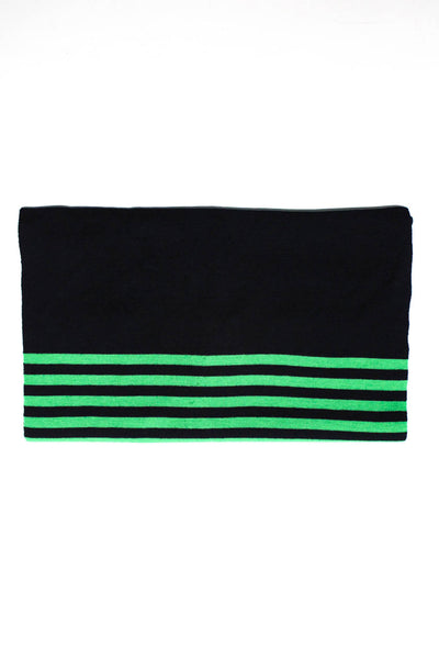 J Crew Green Blue Wool Knit Striped Print Scarf Hat Gloves Set Size OS Lot 3