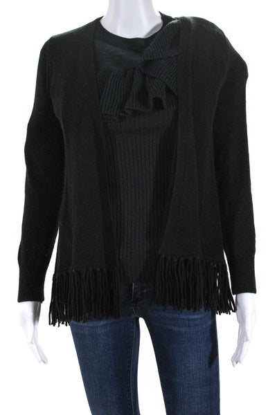 Ply Cashmere Few Moda Womens Black Cashmere Cardigan Sweater Top Size PP lot 2