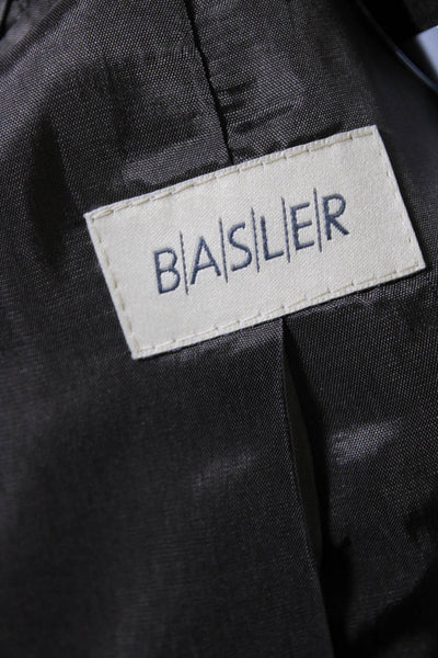 BASLER Women's Linen Blend Lightweight Button Down Jacket Brown Size 46
