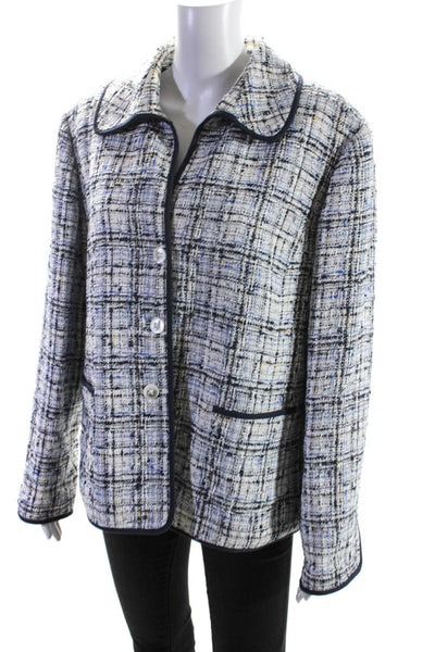 Ellen Tracy Women's Three Button Fully Lined Tweed Blazer Multicolor Size 16