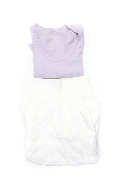 J Crew Rails Womens Smocked Waist Midi Skirt Short Sleeve T Shirt XS Small Lot 2