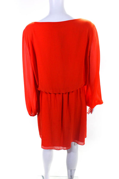 Gianni Bini Womens Long Sleeve Elastic Waist Popover Dress Red Size Large