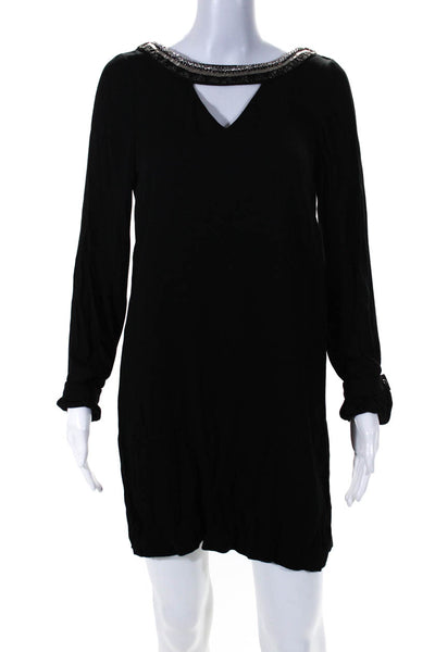 Twelfth Street by Cynthia Vincent Womens Crystal Beaded Trim Dress Black Petite