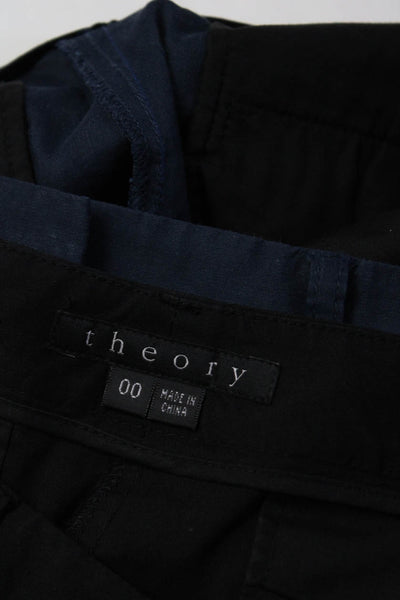 Theory Women's Casual Straight Shorts Black Blue Size 00, Lot 2