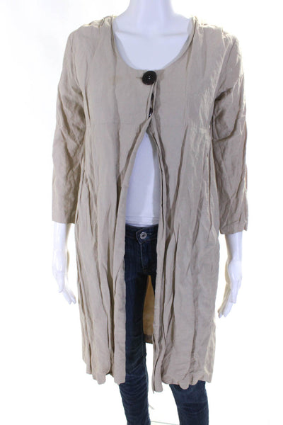 Graham & Spencer Long Sleeve Silk Lined Three Button Open Jacket Beige Size XS