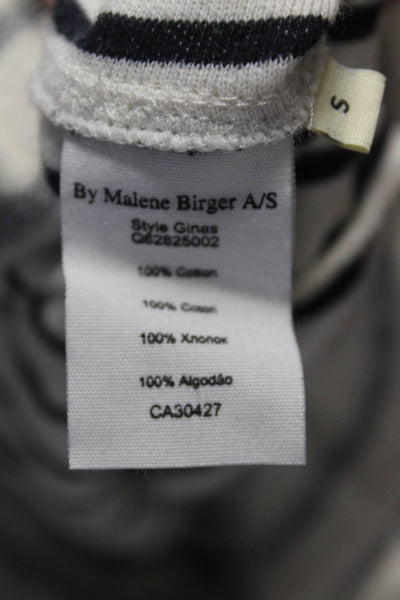 By Malene Birger Women's Cotton Striped Paperbag Waist Wide Leg Pants Size S