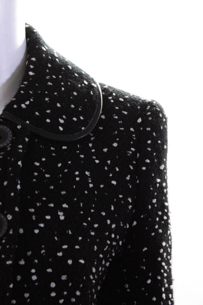 Cynthia Cynthia Steffe Womens Double Breasted Speckled Jacket Black Wool Small