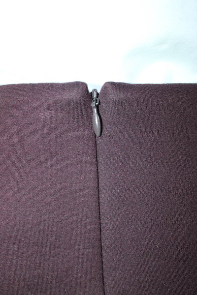 Weekend Max Mara Womens Leather Neoprene Pencil Skirt Dark Purple Size 12