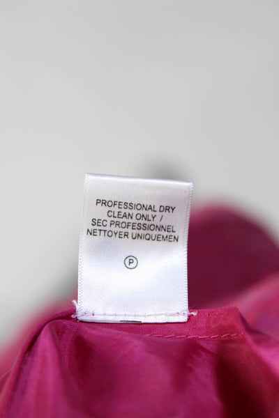 Frances Valentine Womens Woven Boucle Check Pleated Midi Skirt Pink Size Medium