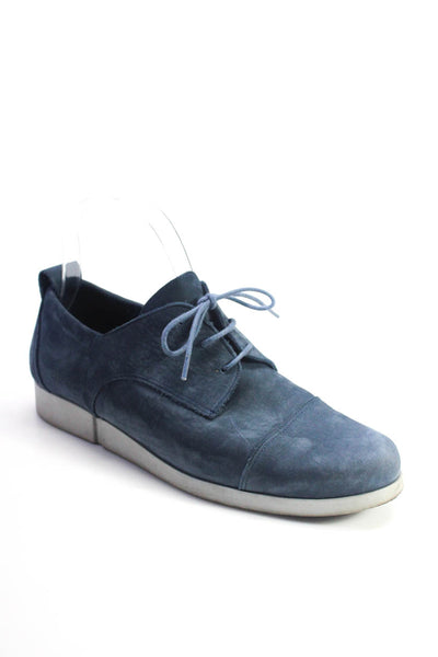 Arche Womens Suede Ceonia Cap Toe Darted Lace-Up Round Toe Loafers Navy Size 8