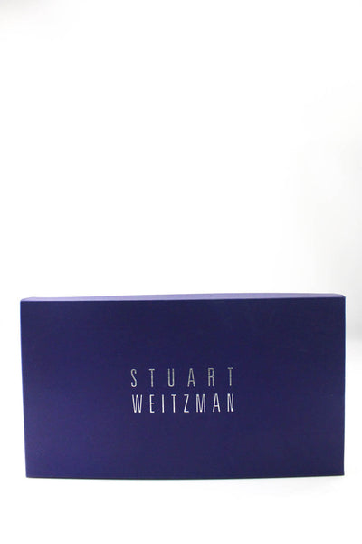 Stuart Weitzman Womens Ruffled Peep Toe Gigiritz Satin Pumps Black Size 7.5N