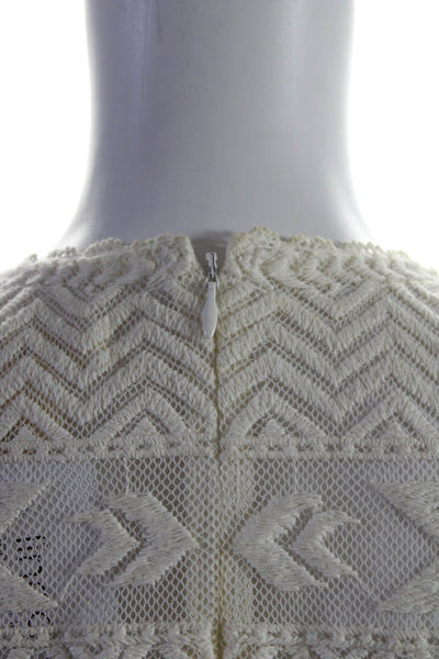 Isabel Marant For H+M Womens Cotton Geometric Embroidered Blouse White Size 6