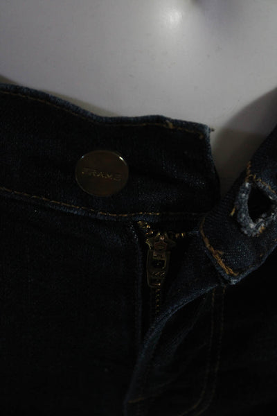 Frame Womens Dark Wash Button Closure Five Pocket Skinny Jeans Blue Size 25
