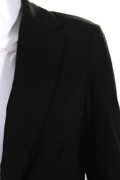 DKNYC Womens Black Vegan Leather Trim Open Front Blazer Matching Skirt Set SizeS